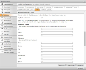 CSV Konfiguration