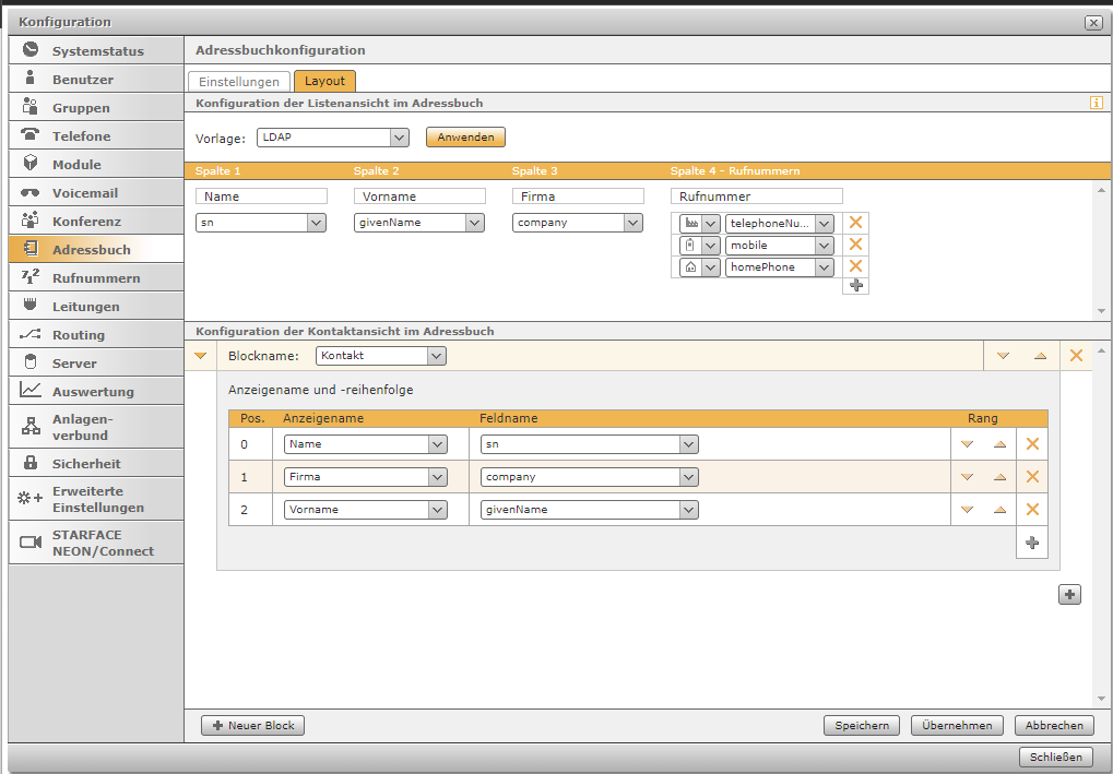 sf adressbuch layout