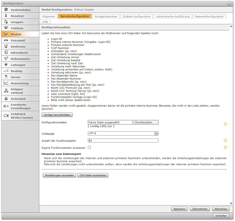 benutzerkonfiguration