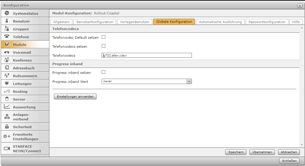 globale konfiguration